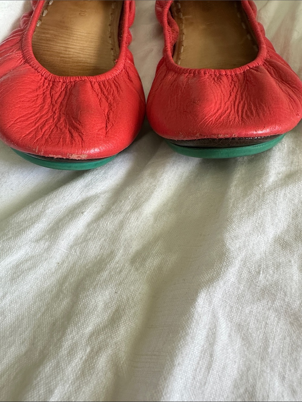 Tieks Red Leather Ballet Flats size 10 - Picture 3 of 8
